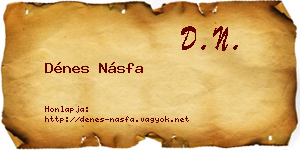 Dénes Násfa névjegykártya