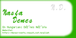 nasfa denes business card